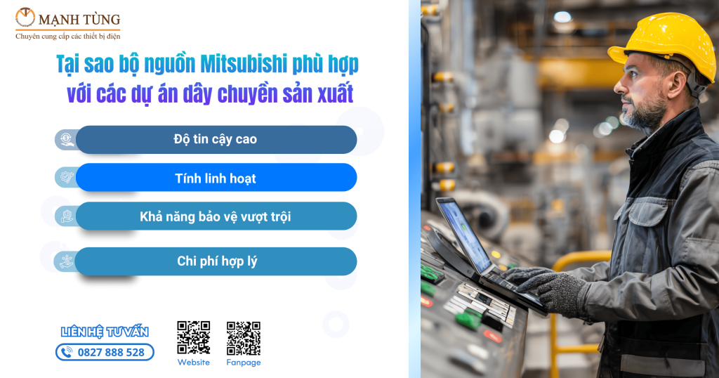 Tại sao bộ nguồn Mitsubishi phù hợp với các dự án dây chuyền sản xuất