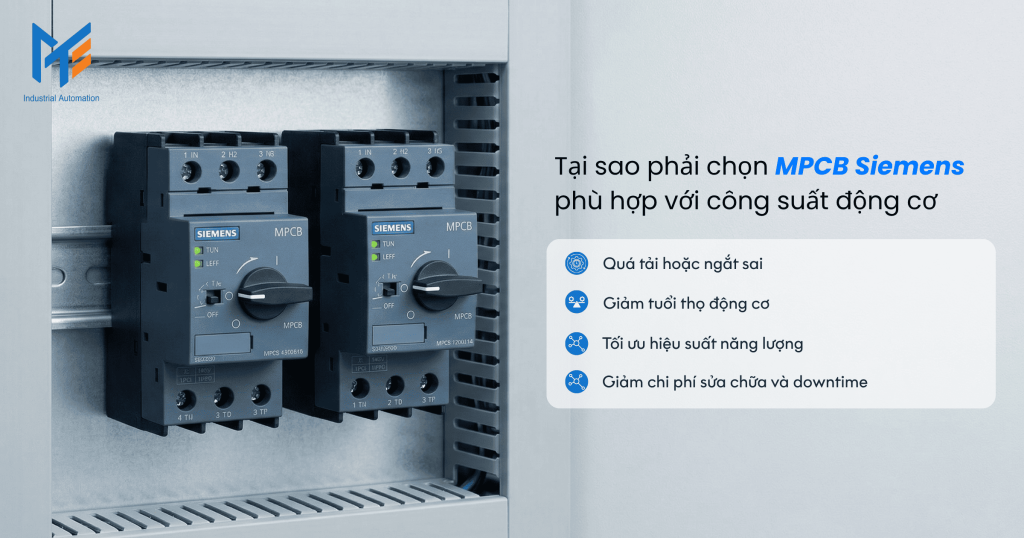 Tại sao phải chọn MPCB Siemens phù hợp với công suất động cơ