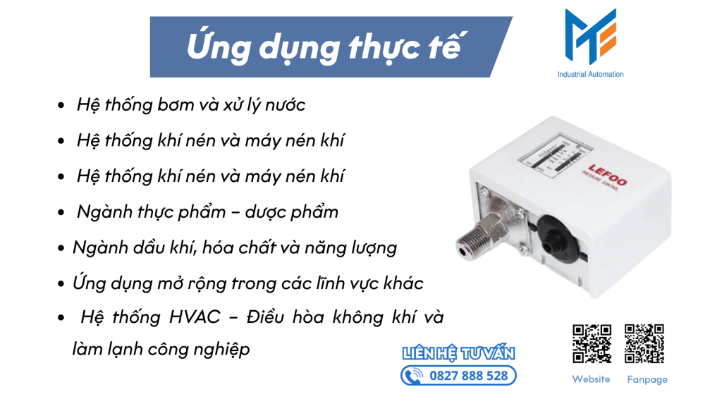Những ứng dụng thực tế của công tắc áp suất