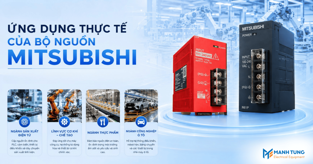 Ứng dụng thực tế của bộ nguồn Mitsubishi