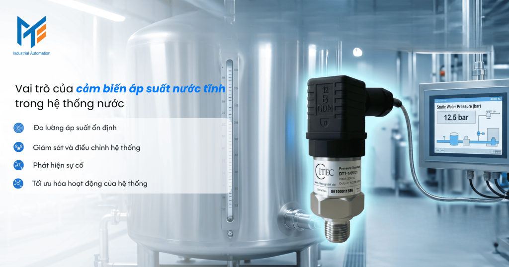 Vai trò của cảm biến áp suất nước tĩnh trong hệ thống nước