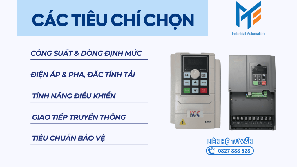 Các tiêu chí chọn biến tần KOC đúng kỹ thuật