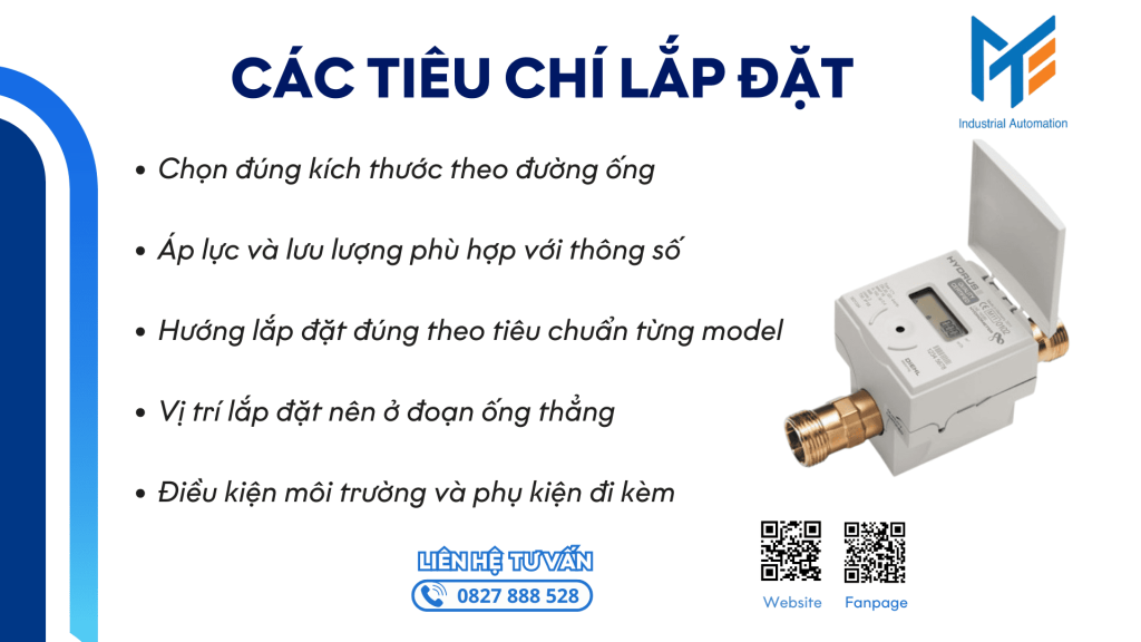 Các tiêu chí lắp đặt đồng hồ nước
