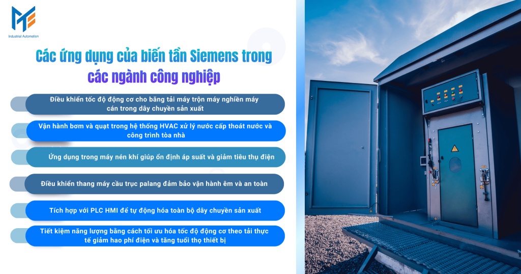 Các ứng dụng của biến tần Siemens trong các ngành công nghiệp