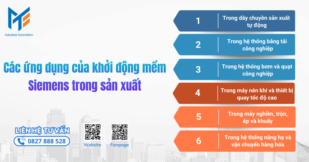 Các ứng dụng của khởi động mềm Siemens trong sản xuất