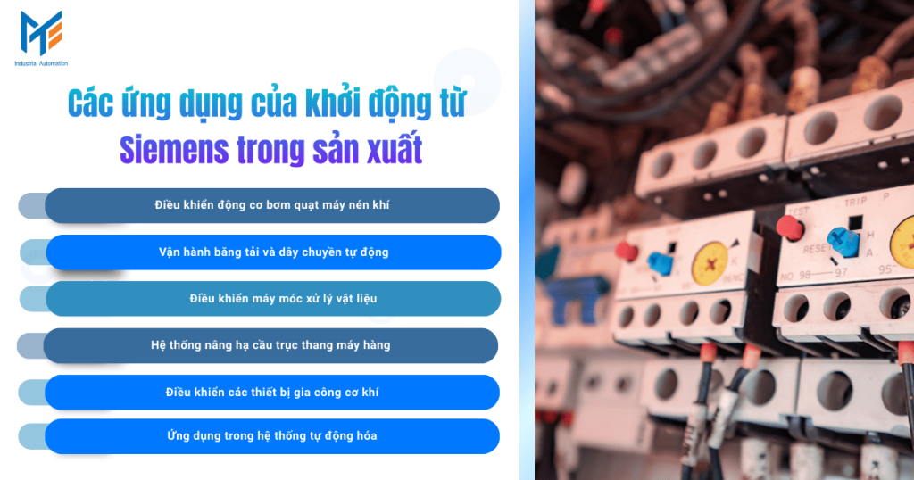 Các ứng dụng của khởi động từ Siemens trong sản xuất