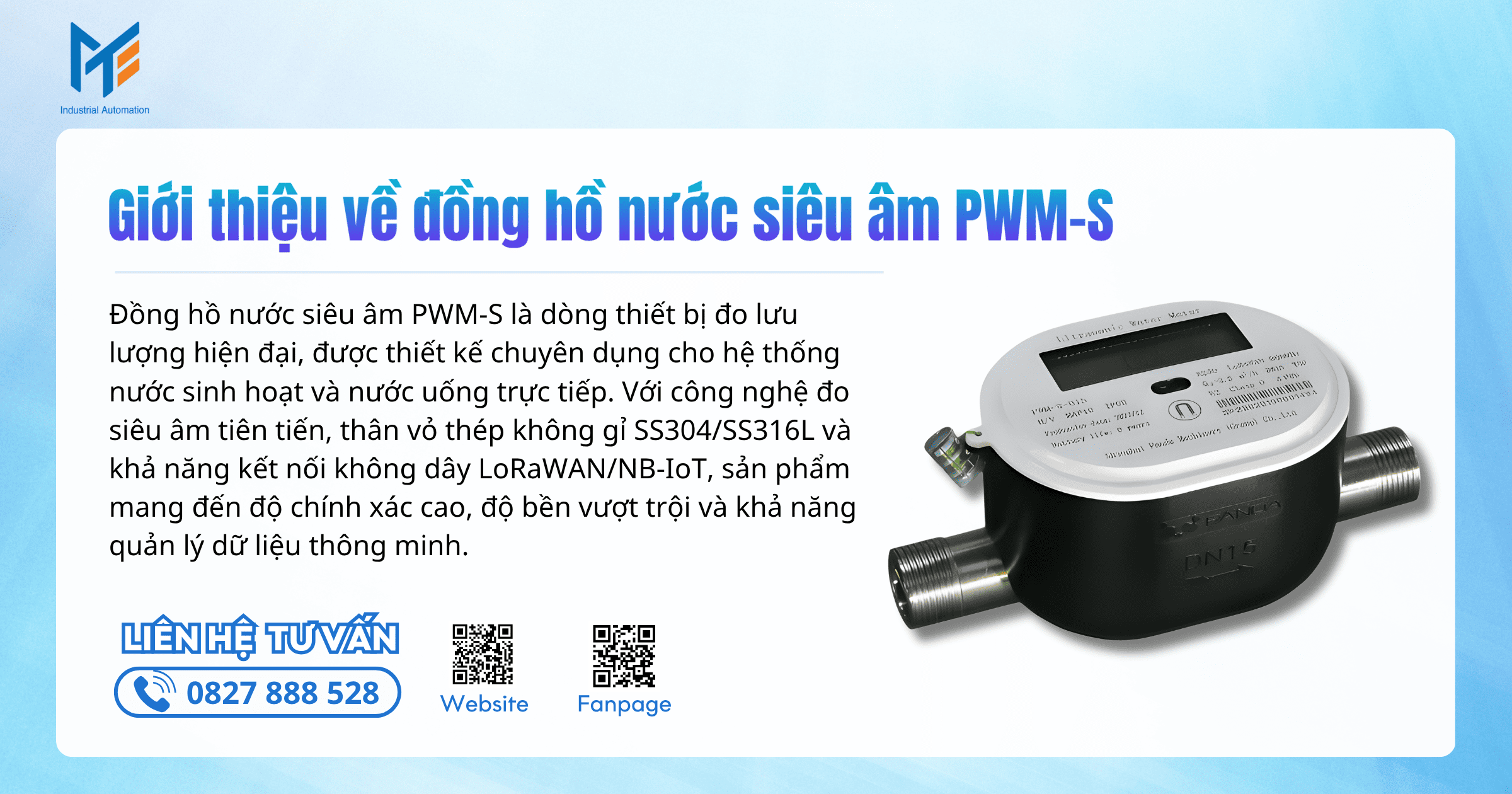 Giới thiệu về đồng hồ nước siêu âm PWM-S