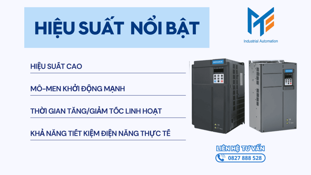 Hiệu suất nổi bật của biến tần inovance