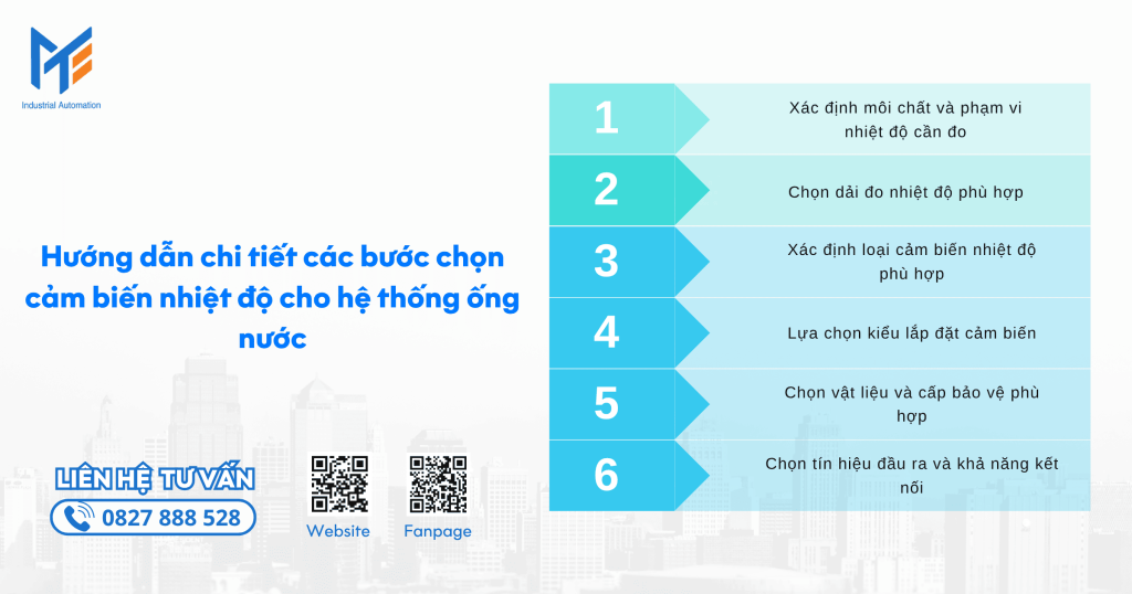 Hướng dẫn chi tiết các bước chọn cảm biến nhiệt độ cho hệ thống ống nước