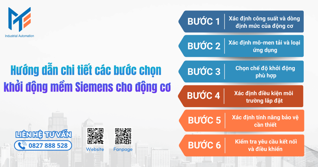 Hướng dẫn chi tiết các bước chọn khởi động mềm Siemens cho động cơ