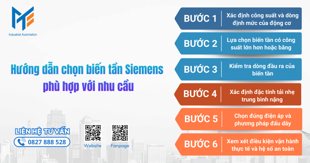 Hướng dẫn chi tiết các bước chọn biến tần Siemens dựa trên công suất động cơ