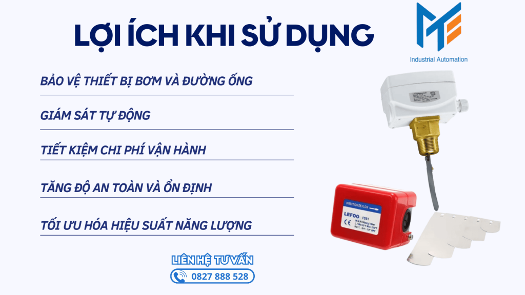Lợi ích khi sử dụng công tắc dòng chảy