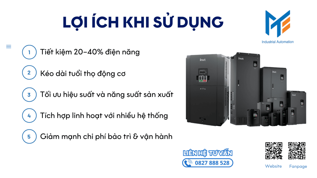 Lợi ích khi sử dụng biến tần INVT