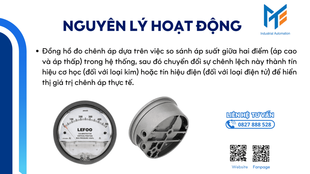 Nguyên lý hoạt động của đồng hồ đo chênh áp