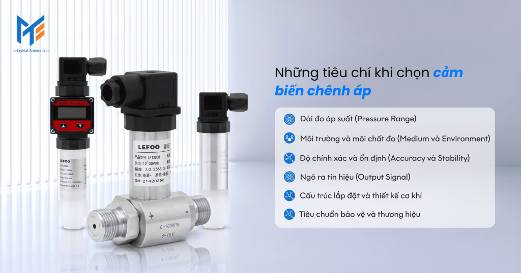 Những tiêu chí khi chọn cảm biến chênh áp