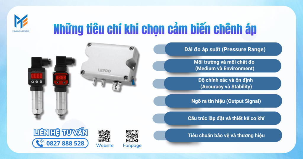 Những tiêu chí khi chọn cảm biến chênh áp