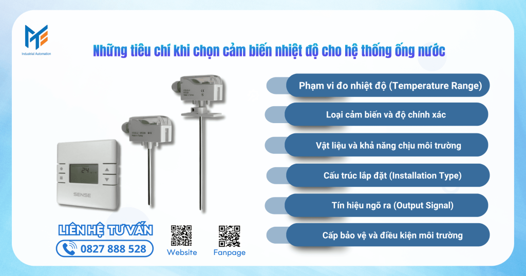 Những tiêu chí khi chọn cảm biến nhiệt độ cho hệ thống ống nước
