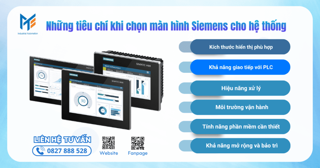 Những tiêu chí khi chọn màn hình Siemens cho hệ thống
