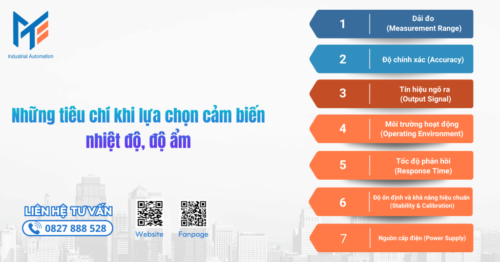 Những tiêu chí khi lựa chọn cảm biến nhiệt độ, độ ẩm