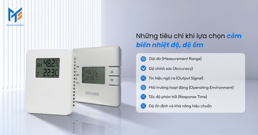 Những tiêu chí khi lựa chọn cảm biến nhiệt độ, độ ẩm