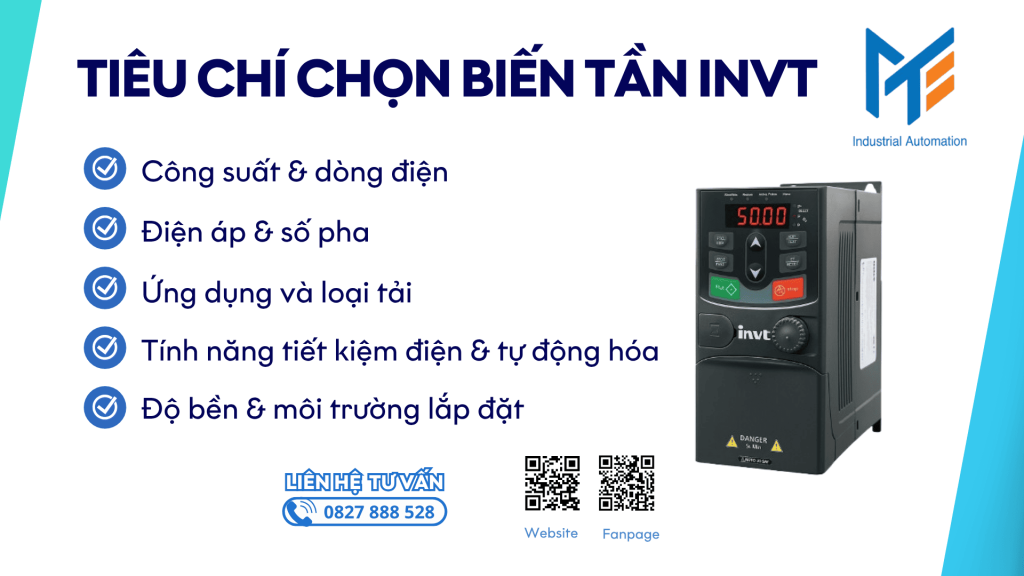 Tiêu chí chọn biến tần INVT