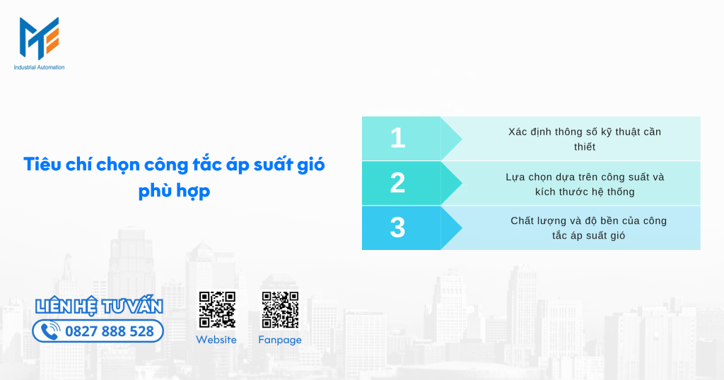 Tiêu chí chọn công tắc áp suất gió phù hợp