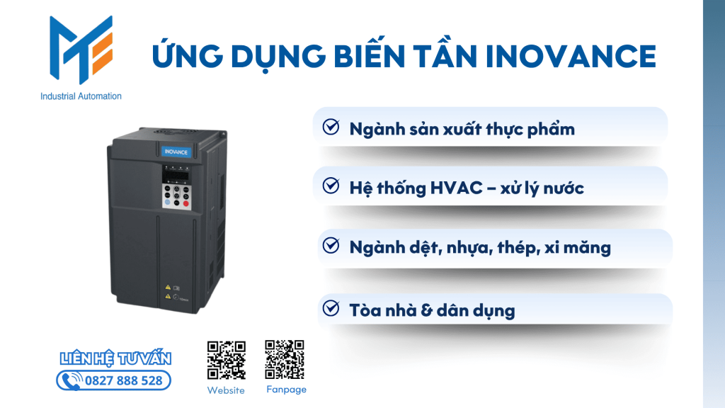 Ứng dụng thực tế của biến tần inovance