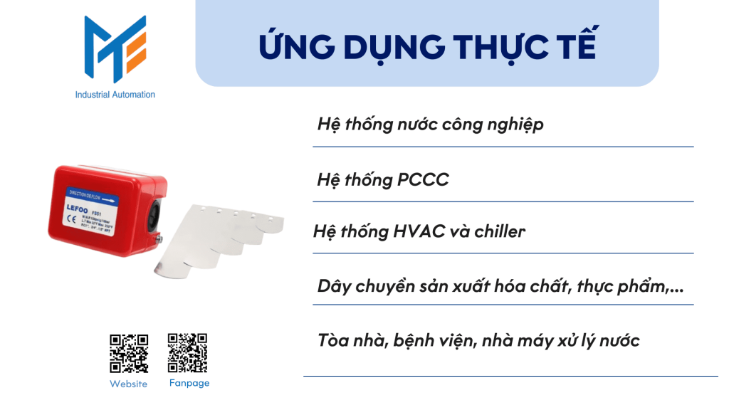 Ứng dụng của công tắc dòng chảy trong thực tế