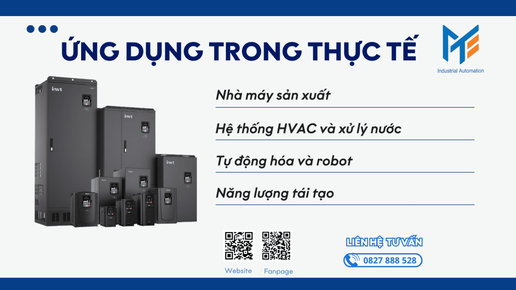 Ứng dụng trong thực tế của biến tần INVT