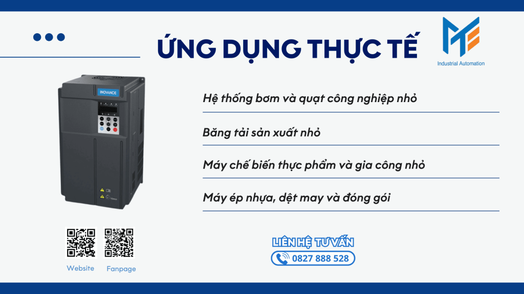 ứng dụng thực tế của biến tần inovance