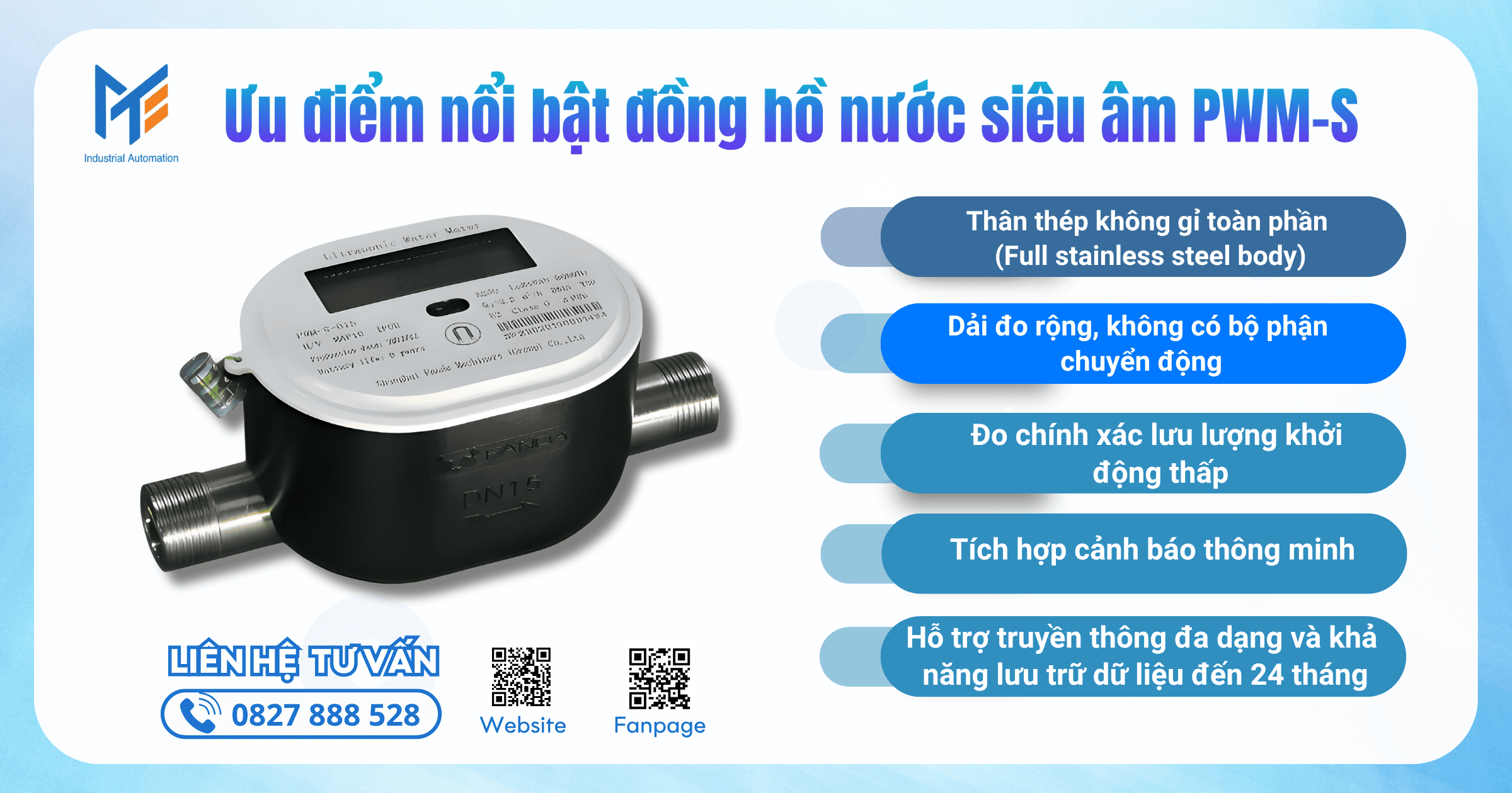 Ưu điểm nổi bật đồng hồ nước siêu âm PWM-S