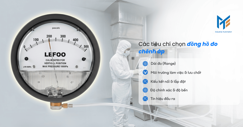 Các tiêu chí chọn đồng hồ đo chênh áp