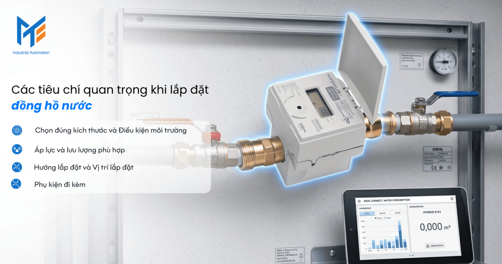 Các tiêu chí quan trọng khi lắp đặt đồng hồ nước