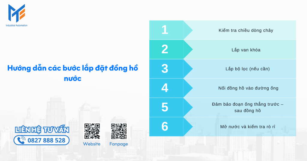 Hướng dẫn các bước lắp đặt đồng hồ nước