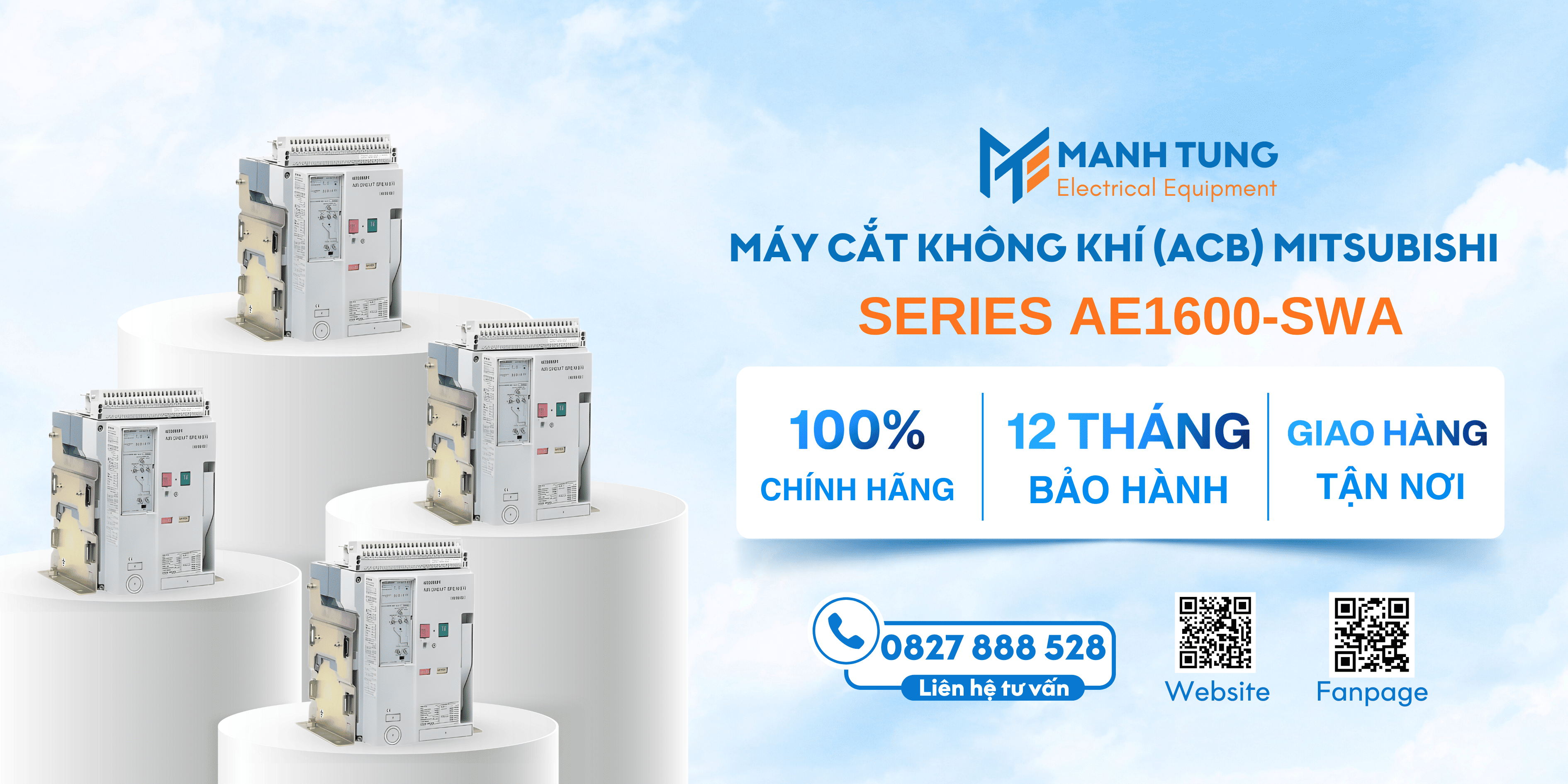 Mạnh Tùng nhà cung cấp Máy cắt không khí (ACB) Mitsubishi Series AE1600-SW uy tín chính hãng