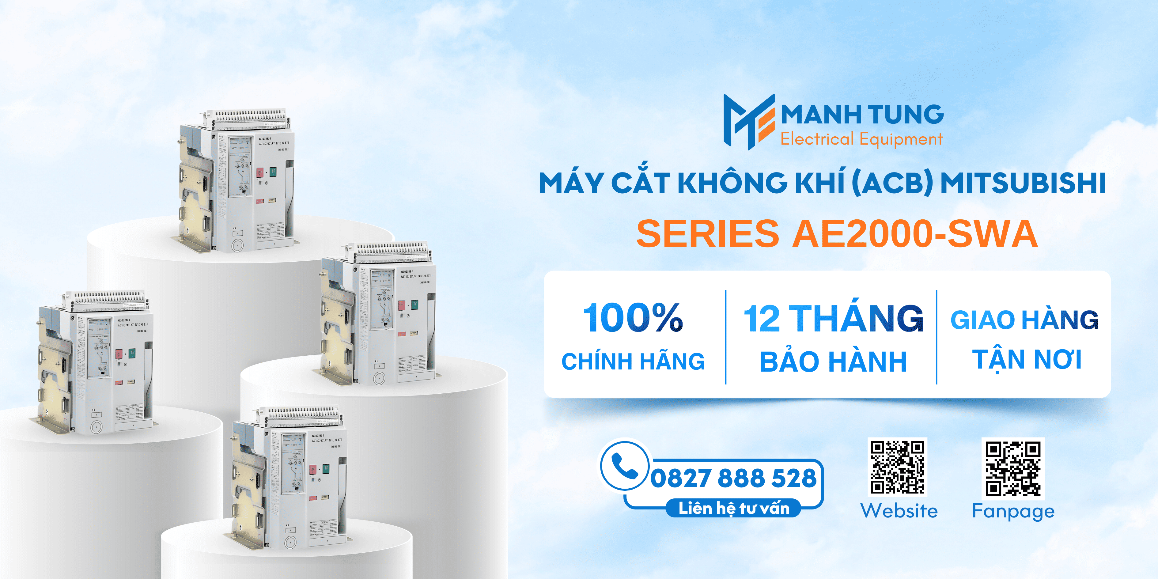 Mạnh Tùng nhà cung cấp Máy cắt không khí (ACB) Mitsubishi Series AE2000-SWA uy tín chính hãng