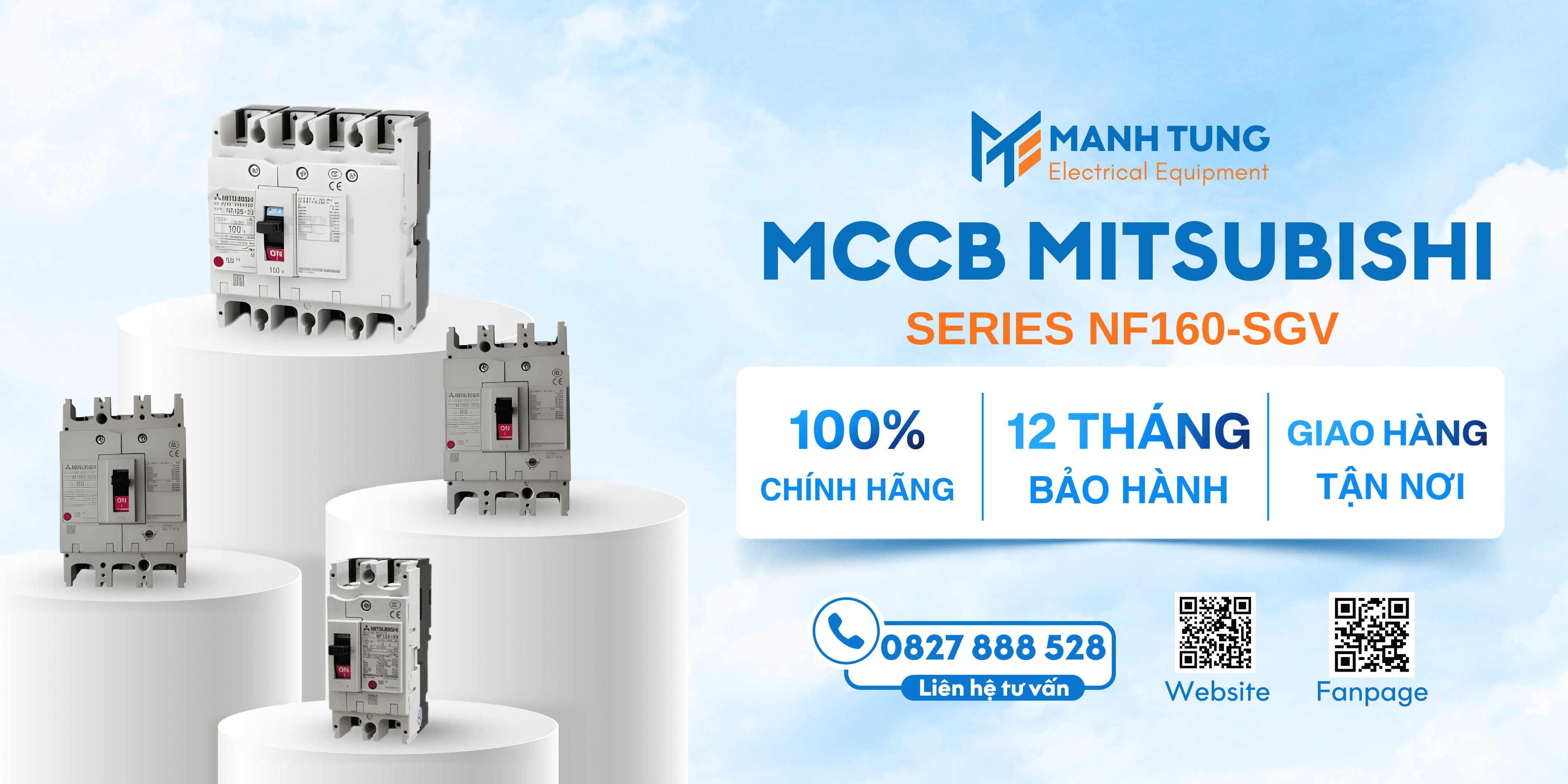Mạnh Tùng nhà cung cấp MCCB Mitsubishi Series NF160-SGV uy tín chính hãng