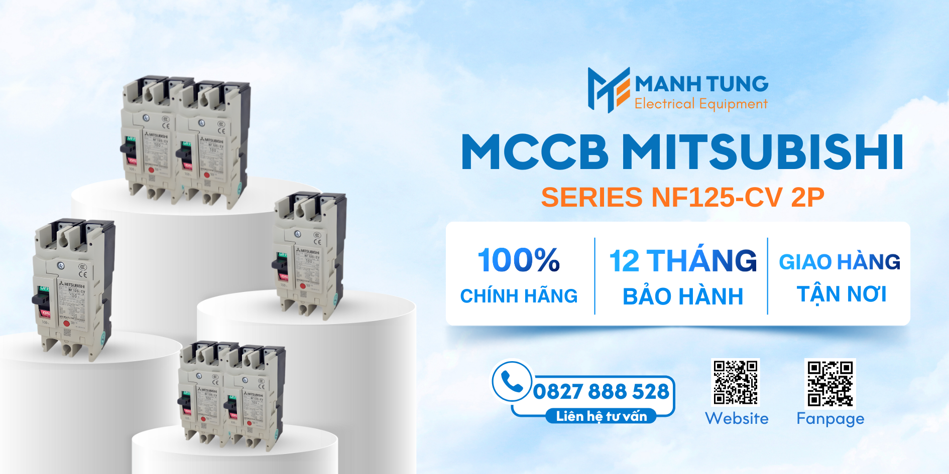 Mạnh Tùng nhà cung cấp MCCB Mitsubishi Series NF125-CV 2P uy tín chính hãng