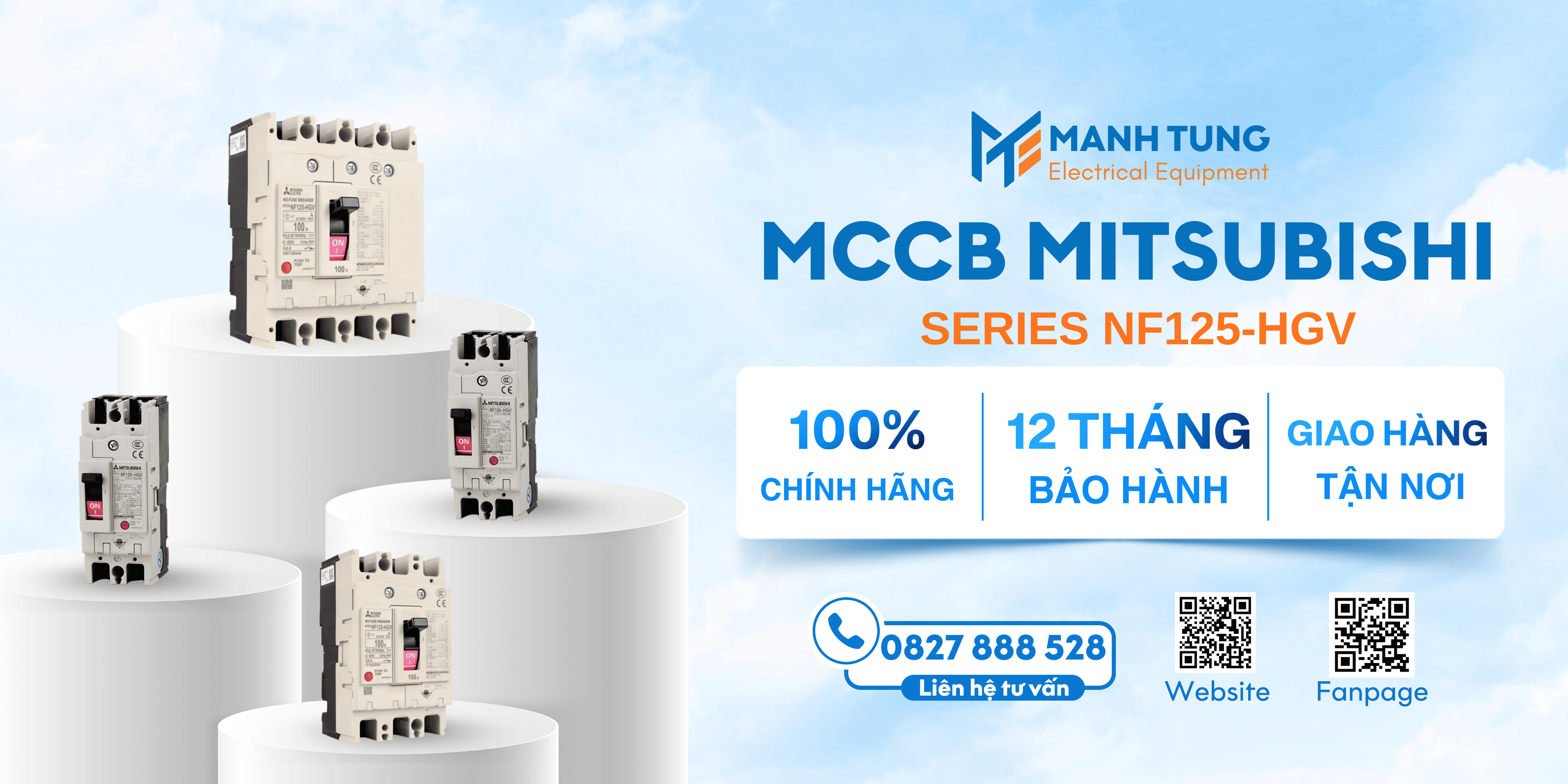 Mạnh Tùng nhà cung cấp MCCB Mitsubishi Series NF125-HGV 