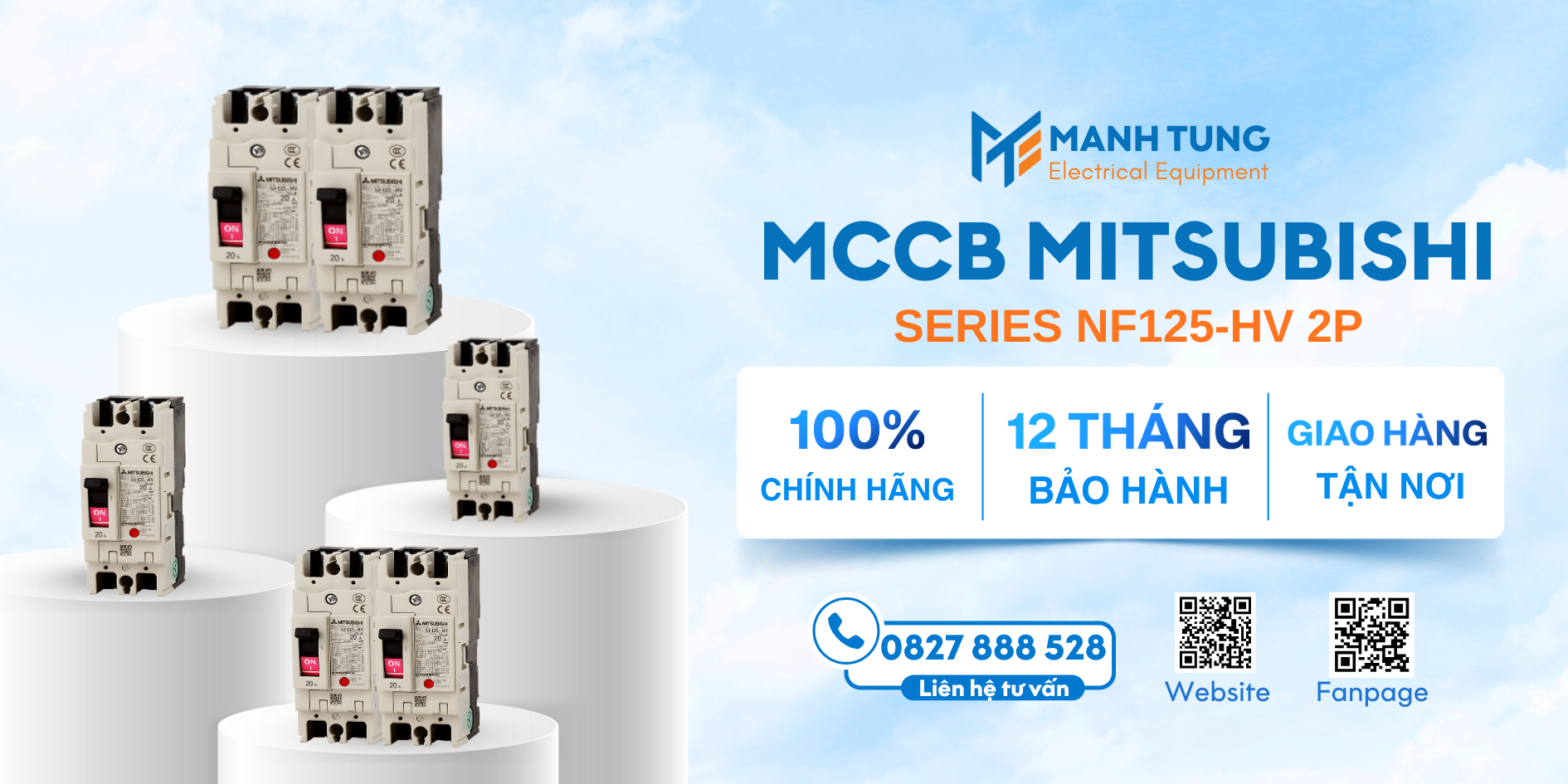 Mạnh Tùng nhà cung cấp MCCB Mitsubishi Series NF125-HV 2P uy tín chính hãng