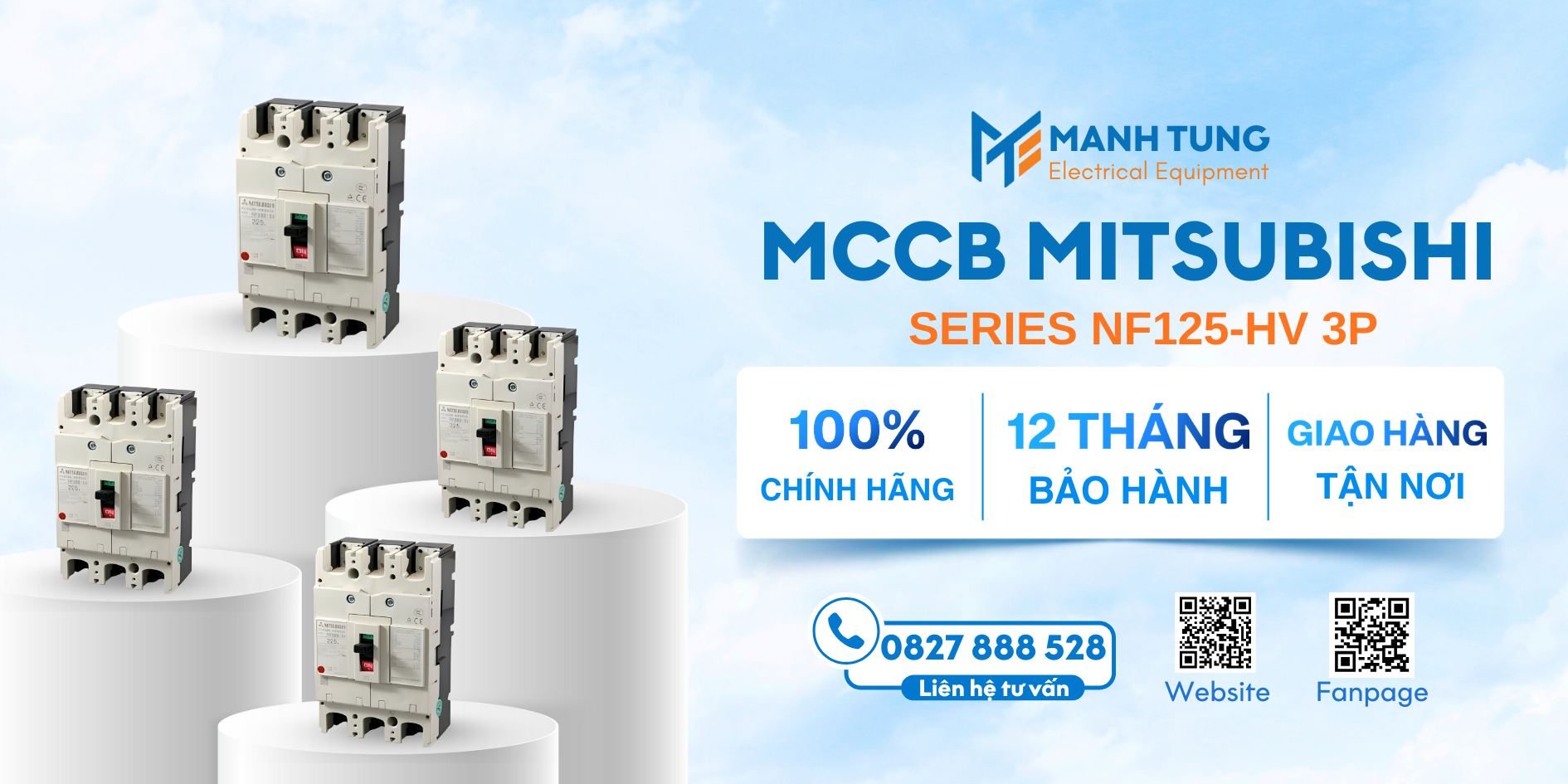 Mạnh Tùng nhà cung cấp MCCB Mitsubishi Series NF125-HV 3P uy tín chính hãng
