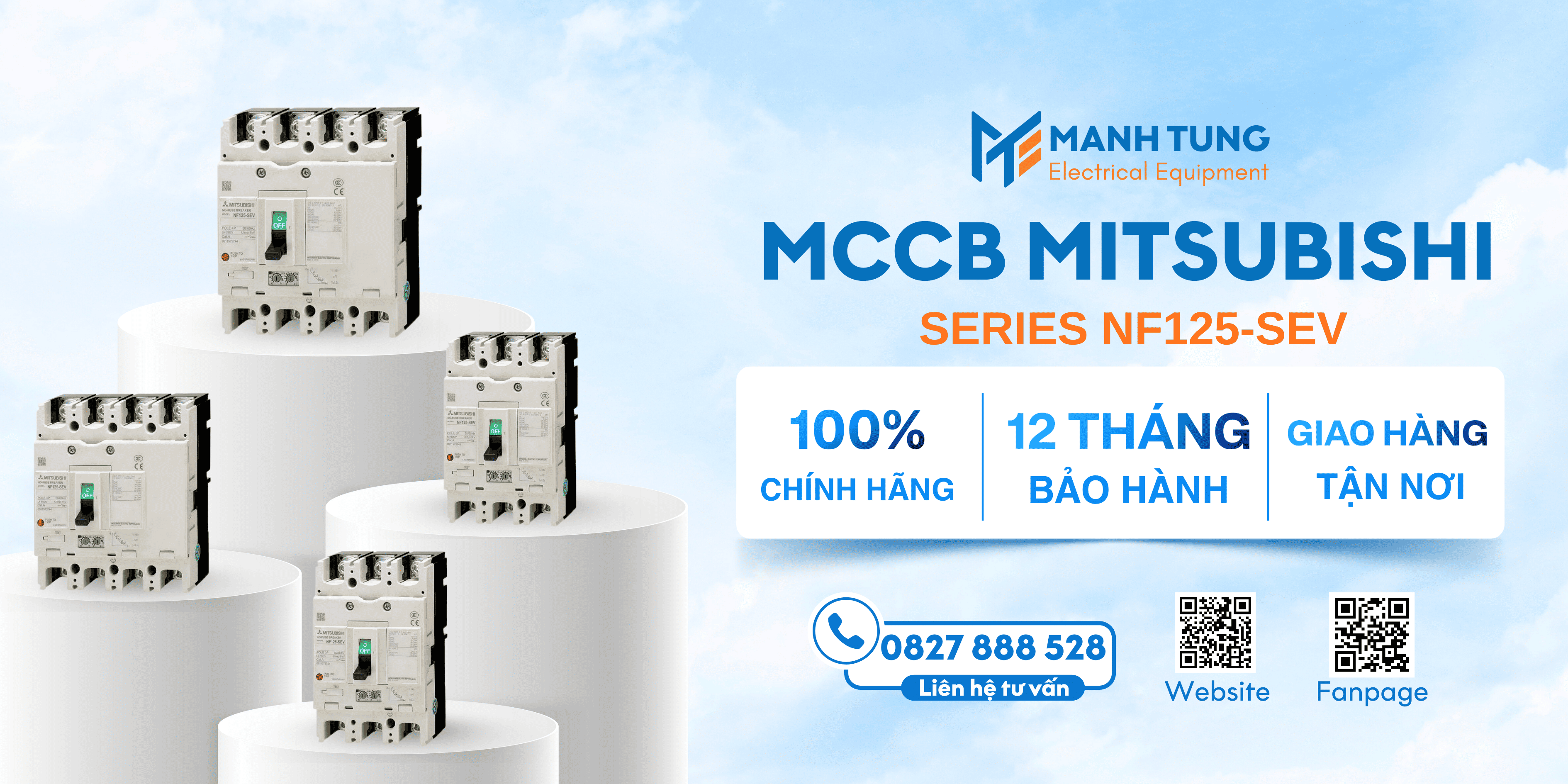 Mạnh Tùng nhà cung cấp MCCB Mitsubishi Series NF125-SEV uy tín chính hãng 