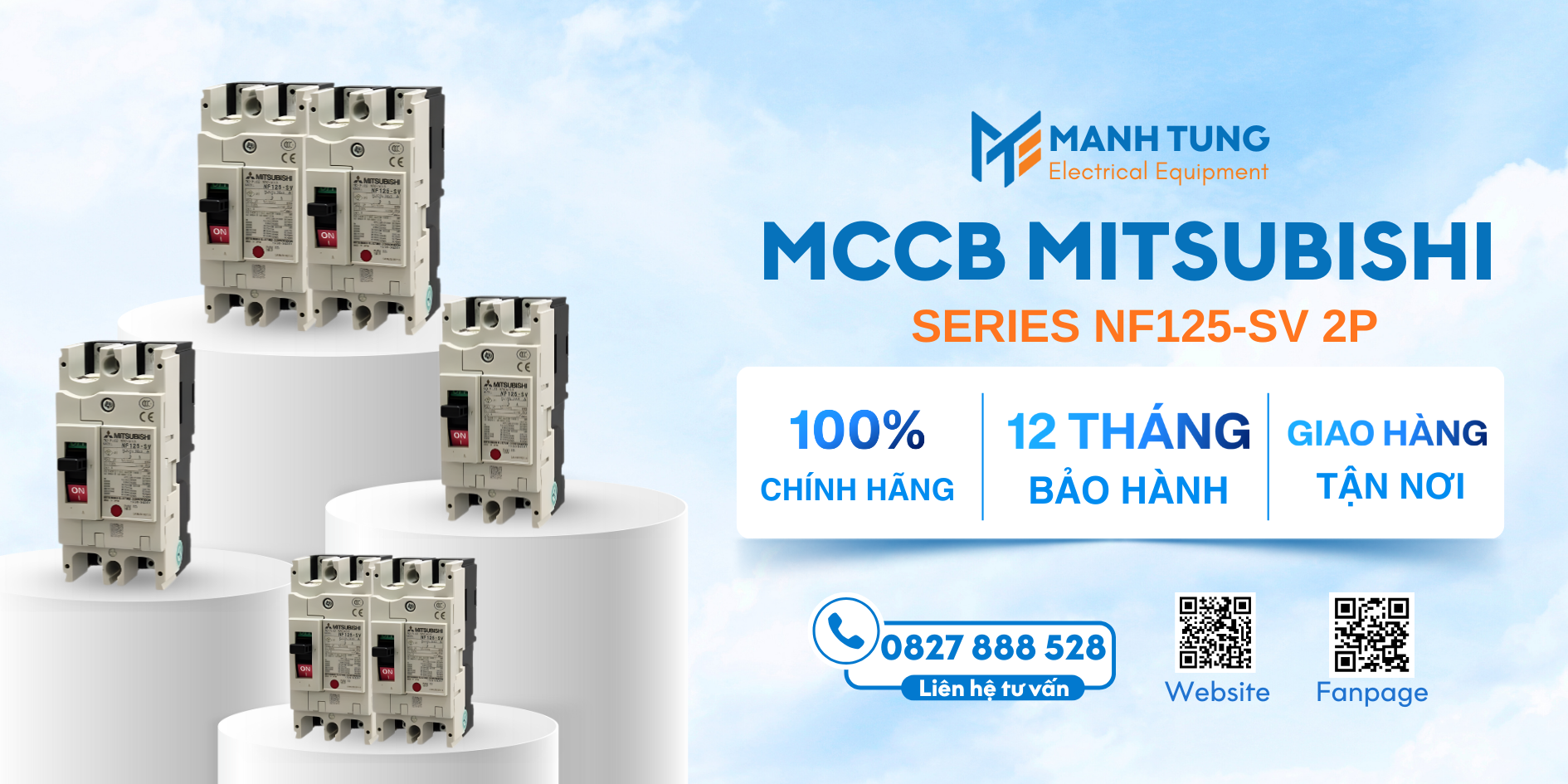 Mạnh Tùng nhà cung cấp MCCB Mitsubishi Series NF125-SV 2P uy tín chính hãng
