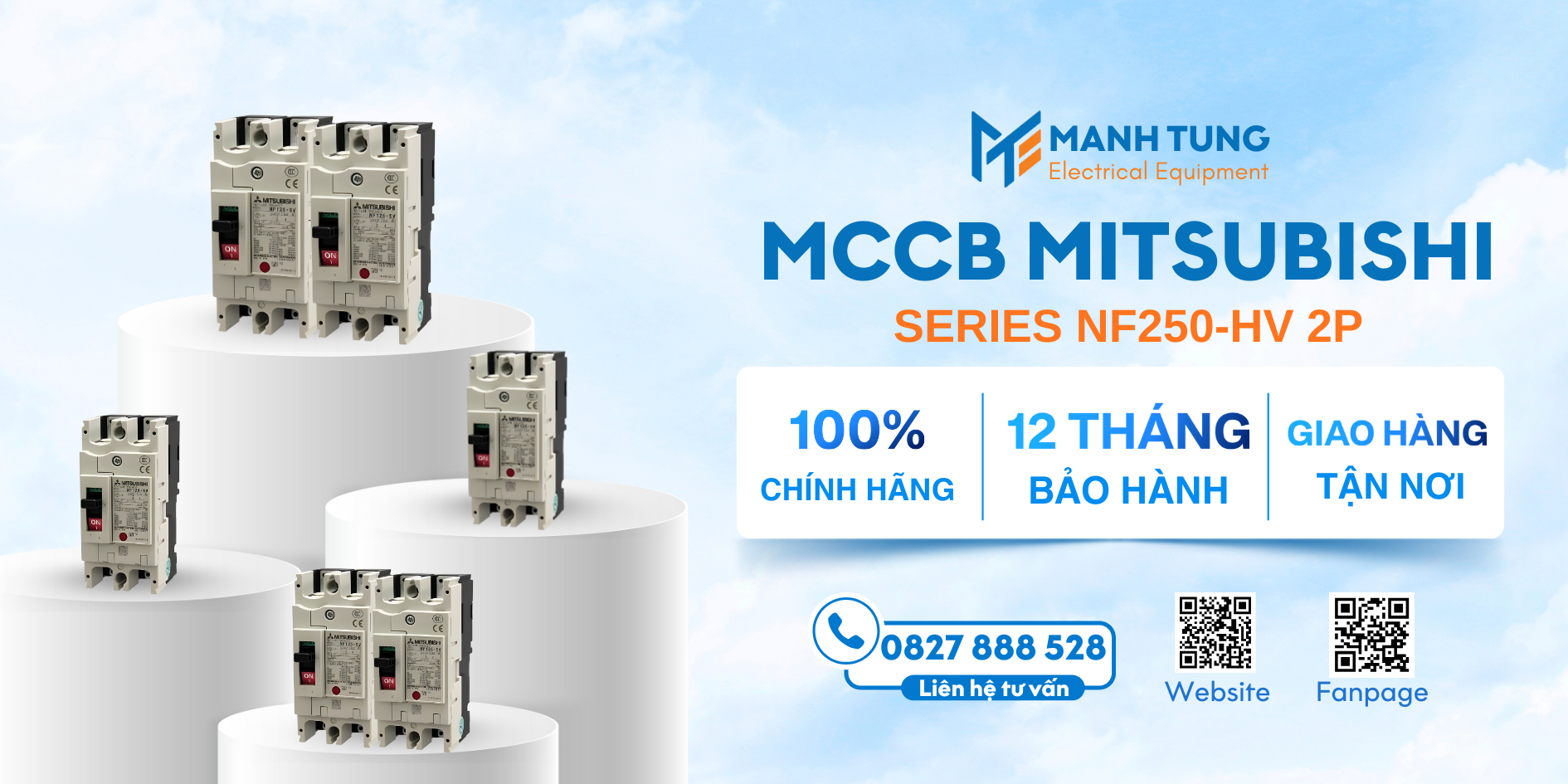 Mạnh Tùng nhà cung cấp MCCB Mitsubishi Series NF250-HV 2P uy tín chính hãng