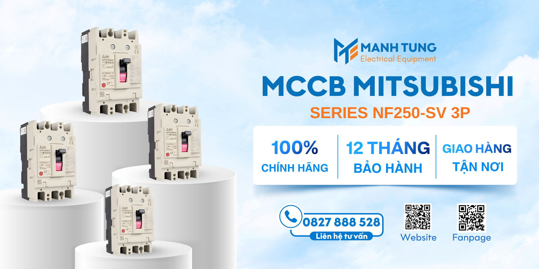Mạnh Tùng nhà cung cấp MCCB Mitsubishi Series NF250-SV 3P uy tín chính hãng 