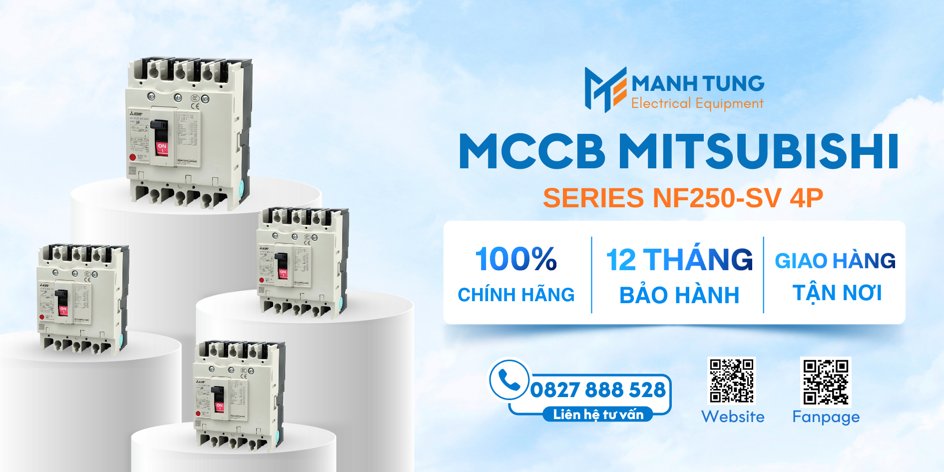 Mạnh Tùng nhà cung cấp MCCB Mitsubishi Series NF250-SV 4P uy tín chính hãng 