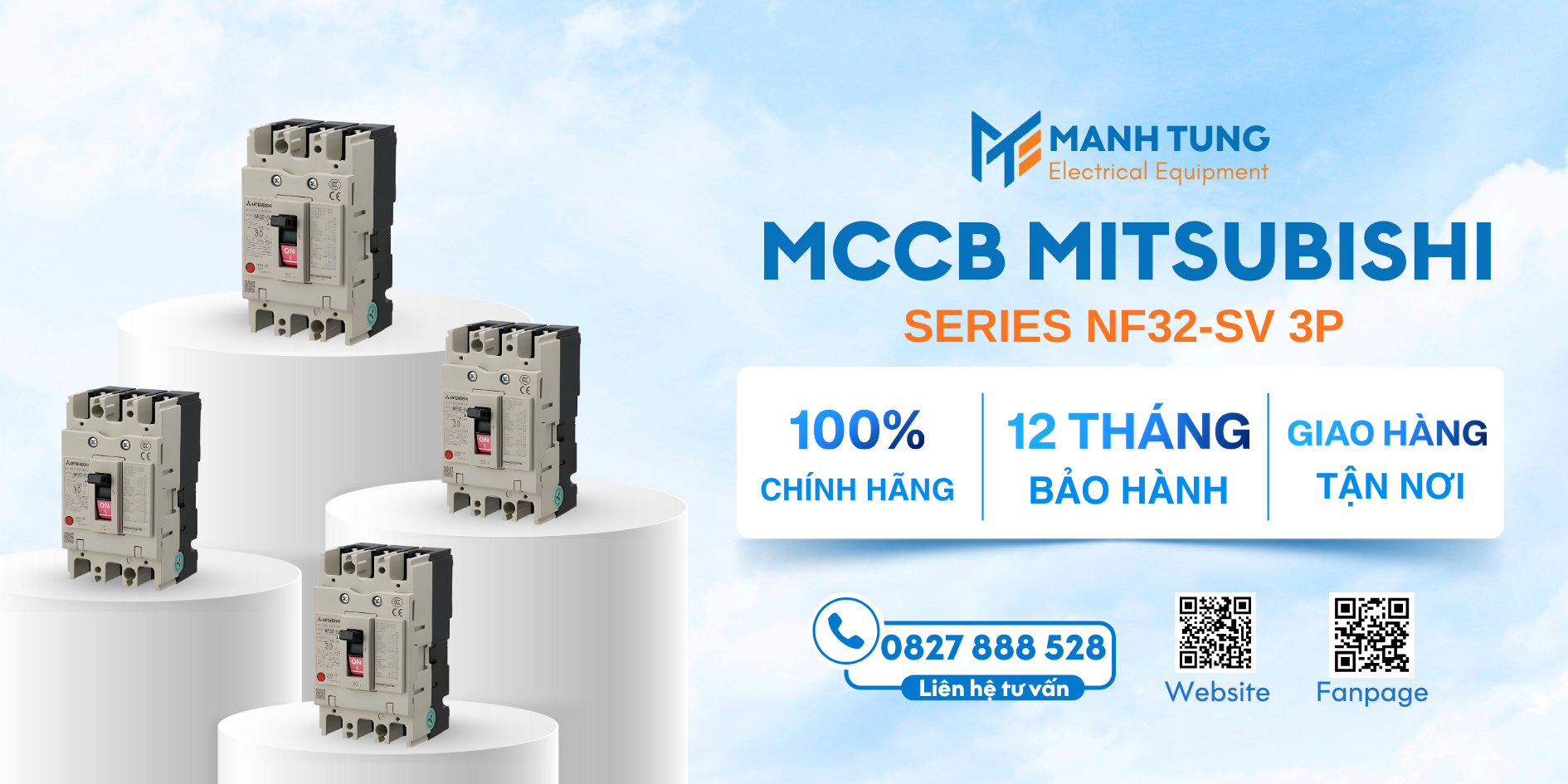 Mạnh Tùng nhà cung cấp MCCB Mitsubishi Series NF32-SV 3P uy tín chính hãng