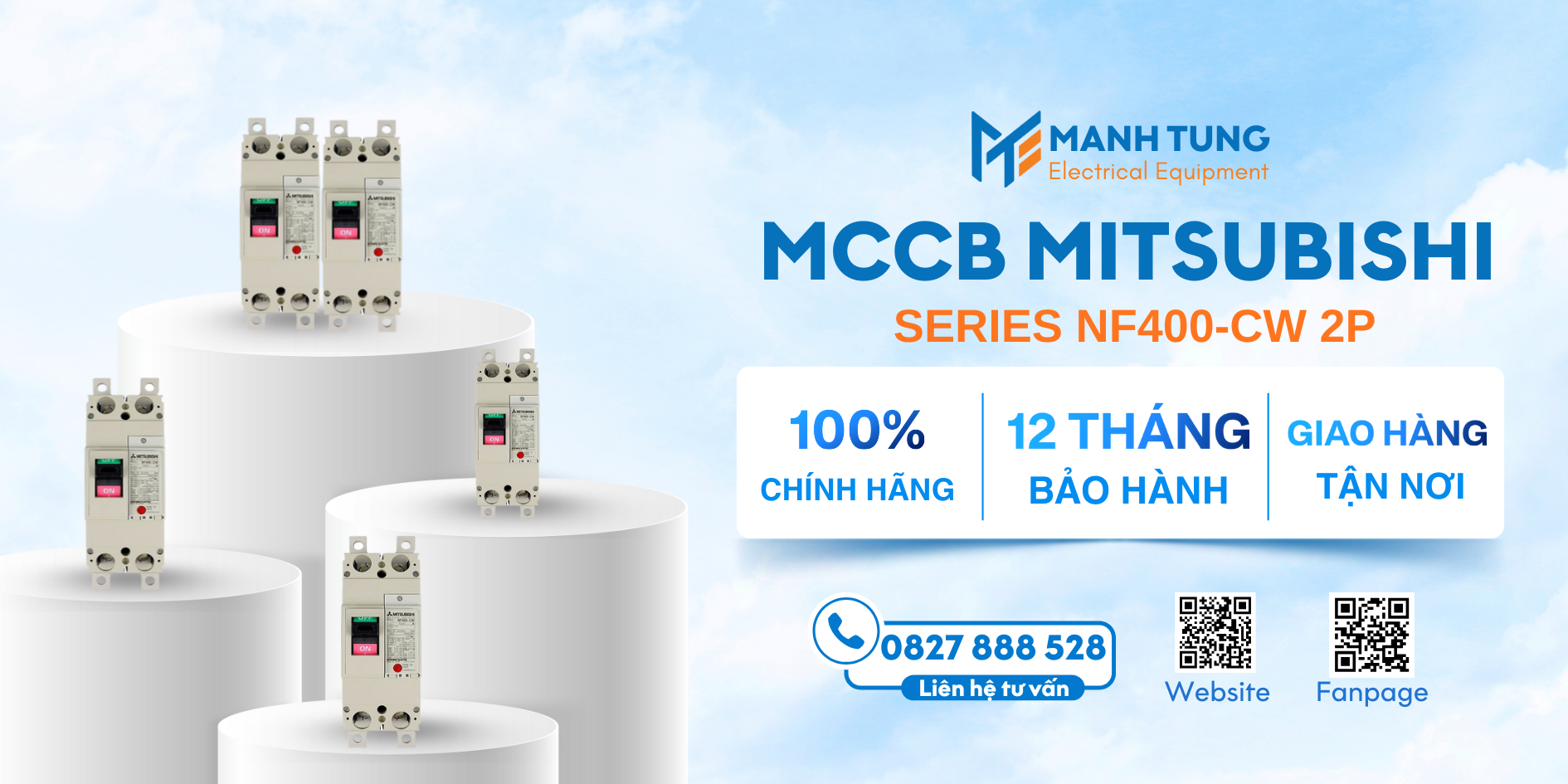 Mạnh Tùng nhà cung cấp MCCB Mitsubishi Series NF400-CW 2P uy tín chính hãng