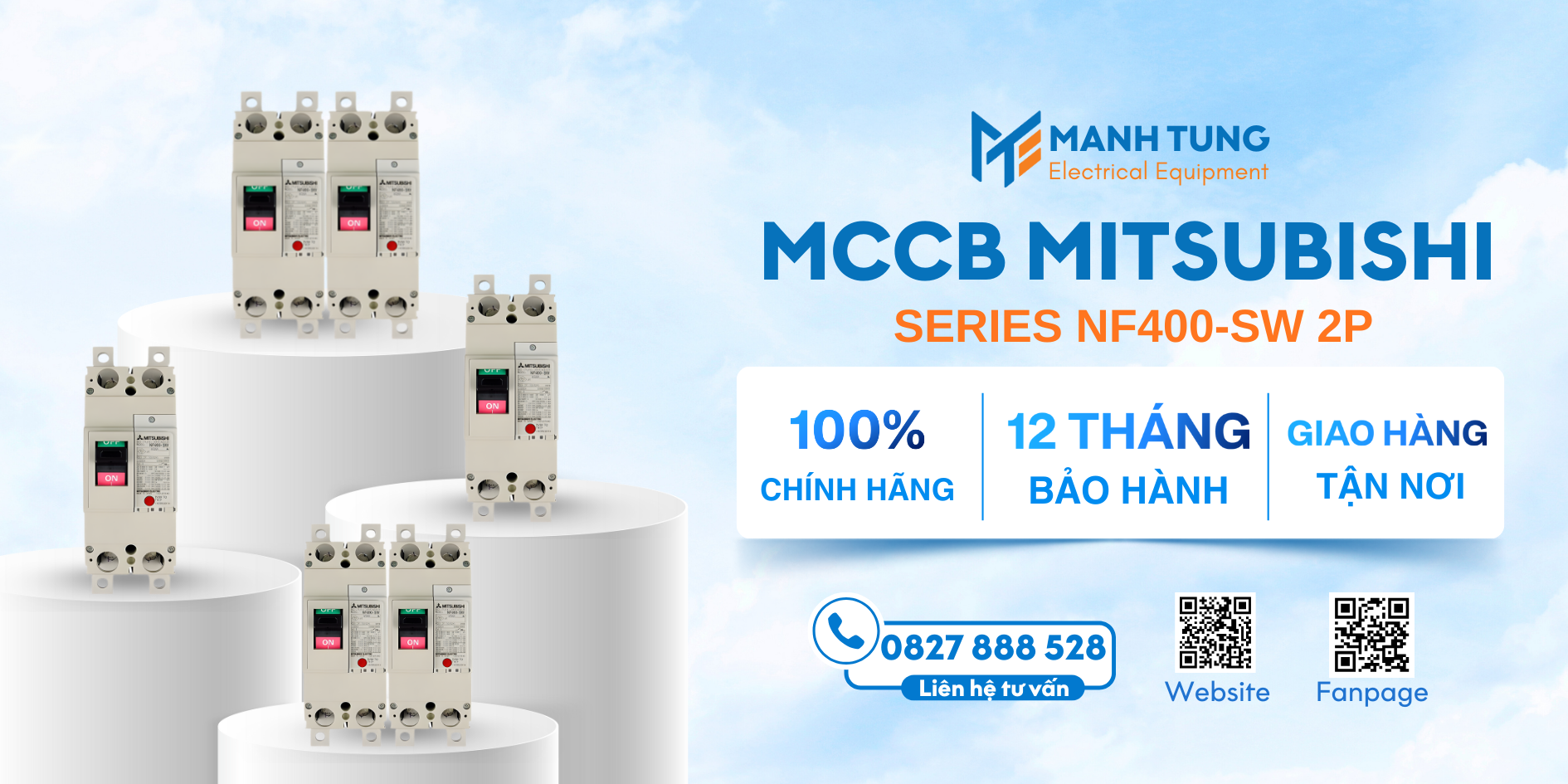 Mạnh Tùng nhà cung cấp MCCB Mitsubishi Series NF400-SW 2P uy tín chính hãng