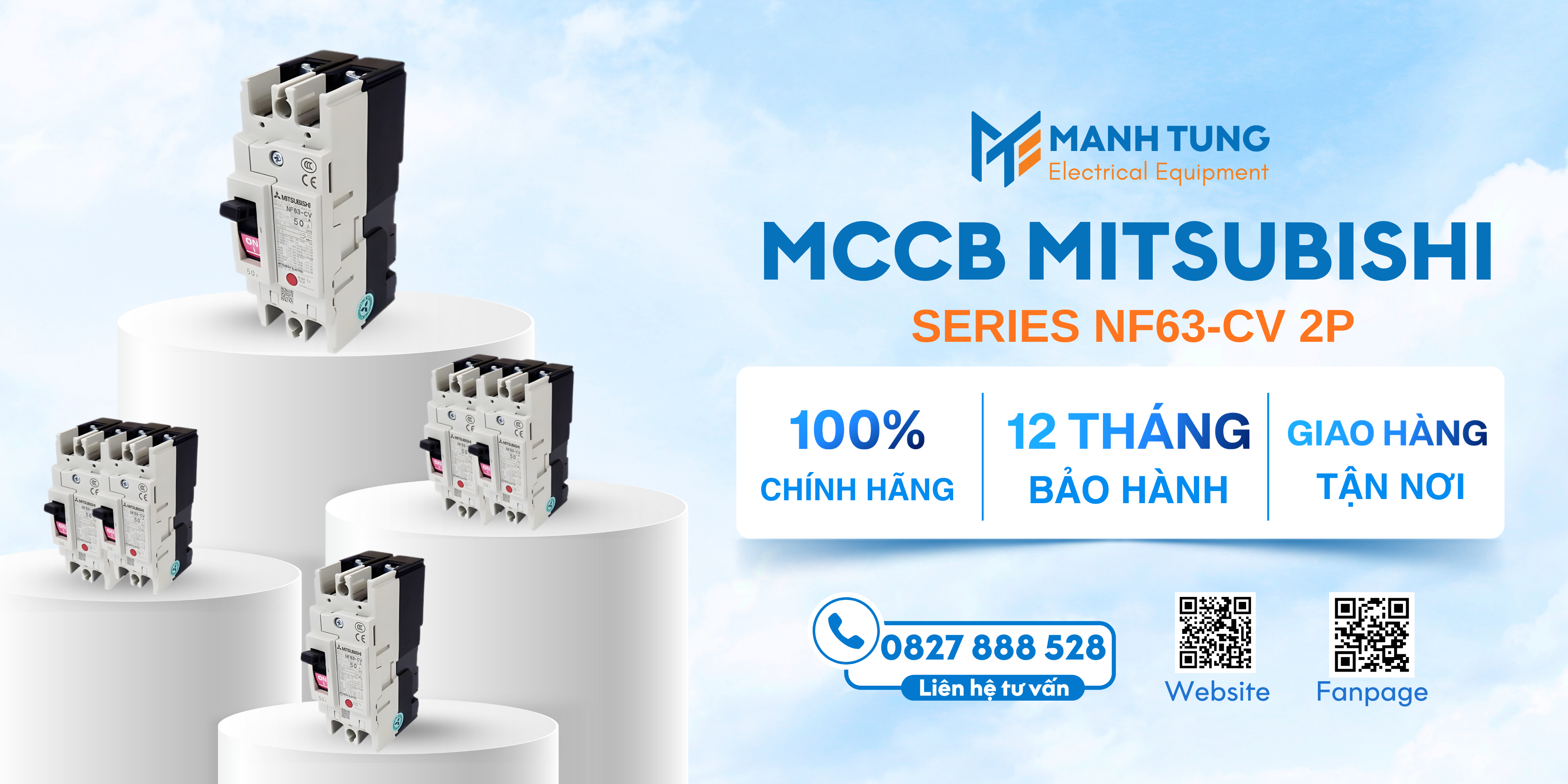 Mạnh Tùng nhà cung cấp MCCB Mitsubishi MCCB Mitsubishi Series NF63-CV 2P uy tín chính hãng